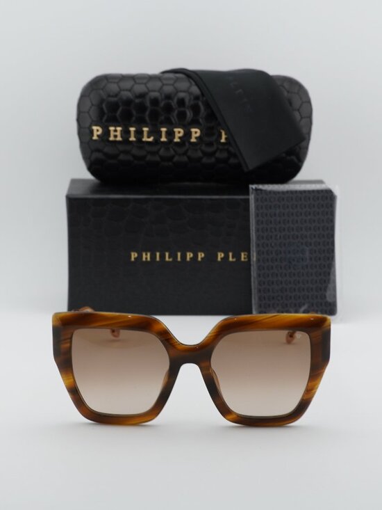 Philipp Plein SPP064S 03BQ Square Sunglasses - Brown / Brown Gradient main image 4